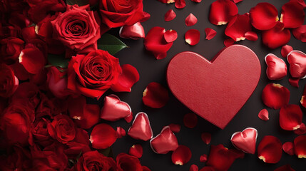 Valentine's day hearts and flowers background