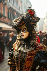 Obraz premium Frau im Carneval Venedig