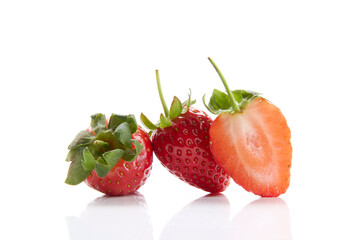 strawberries on white background