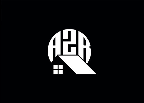 Real Estate Letter AZR Monogram Vector Logo.Home Or Building Shape AZR Logo