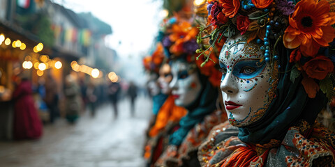 Frau im Carneval Venedig - obrazy, fototapety, plakaty