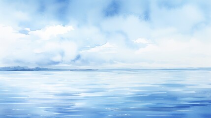 Naklejka na ściany i meble World Water Day Concept Nature-Inspired Illustration in Soft Pastels, Professional Presentation Background with Earthy Tones Sea, and Sky, Space for Adding Text