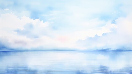 Obraz premium World Water Day Concept Nature-Inspired Illustration in Soft Pastels, Professional Presentation Background with Earthy Tones Sea, and Sky, Space for Adding Text