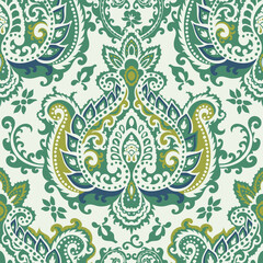 Paisley composition with leaves and flowers vector