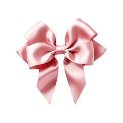 Pink bow isolated on transparent background.