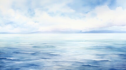 Naklejka na ściany i meble World Water Day Concept Nature-Inspired Illustration in Soft Pastels, Professional Presentation Background with Earthy Tones Sea, and Sky, Space for Adding Text