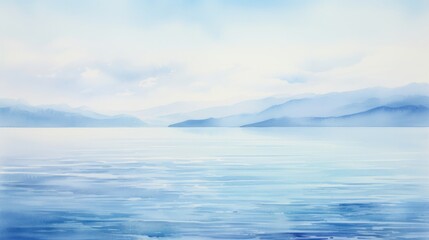 Fototapeta premium World Water Day Concept Nature-Inspired Illustration in Soft Pastels, Professional Presentation Background with Earthy Tones Sea, and Sky, Space for Adding Text