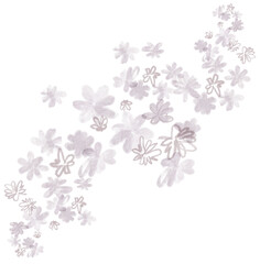 Pastel colors floral background. PNG transparent digitally hand painted illustration