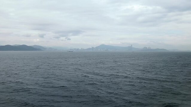 view of city from the ocean