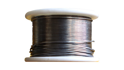 Solder wire spool isolated on transparent background