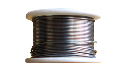Solder wire spool isolated on transparent background