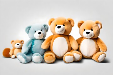 two teddy bears on a white background