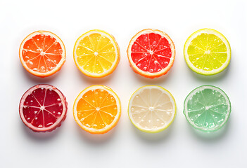 Fototapeta premium colorful fresh sliced fruit isolated on a white background 
