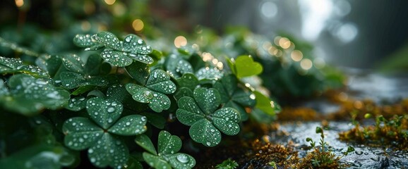 Background Green Clover Leaves Saint Patricks, HD, Background Wallpaper, Desktop Wallpaper