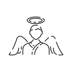 Christianity line icon. Vector religion related icons. Bible, church and cross or Jesus