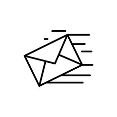 Fast mail outline icons, minimalist vector illustration ,simple transparent graphic element .Isolated on white background