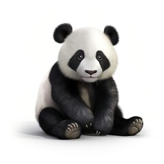 A cute baby panda bear sitting down