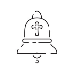 Christianity line icon. Vector religion related icons. Bible, church and cross or Jesus. Old cathedral, Medieval sign