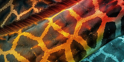 Closeup giraffe skin with in trendy holographic Featuring a Texture Design