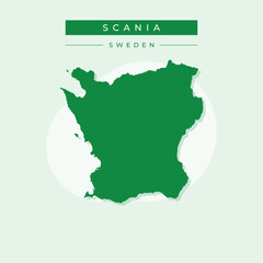 Vector illustration vector of Scania map Sweden
