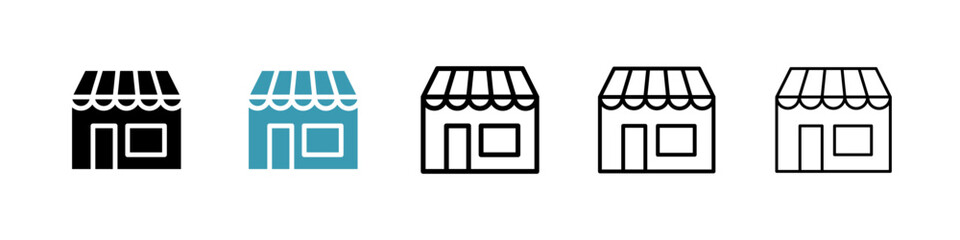 Marketplace vector icon set. Retail outlet vector symbol for UI design.