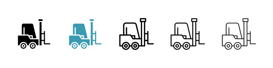 Forklift vector icon set. Industrial lift vector symbol for UI design.