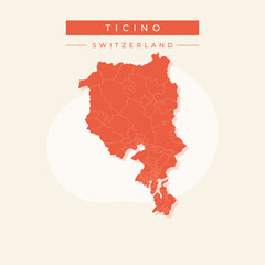 Obraz premium Vector illustration vector of Ticino map Switzerland