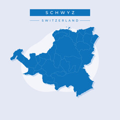 Vector illustration vector of Schwyz map Switzerland