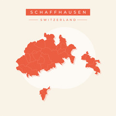 Vector illustration vector of Schaffhausen map Switzerland