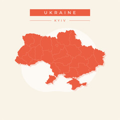 Obraz premium Vector illustration vector of Ukraine map Ukraine