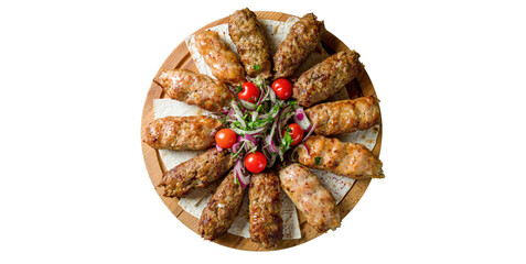 Kebab, Turkish food, international food, popular food, white background
