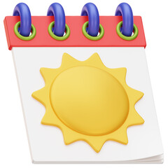 Summer Calendar 3D Illustration