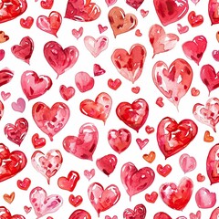 seamless pattern with red hearts valentines day consept love themed