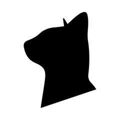 Cat head silhouette illustration on isolated background