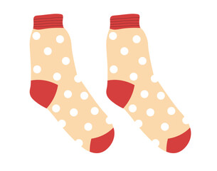 Socks pair with polka dots print, clothing items