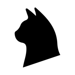 Cat head silhouette illustration on isolated background
