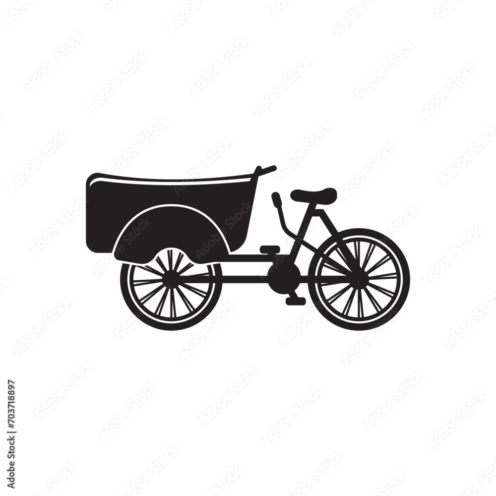 Wall mural Rickshaw symbol logo icon, vector illustration template design