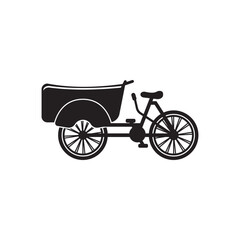 Fototapeta na wymiar Rickshaw symbol logo icon, vector illustration template design