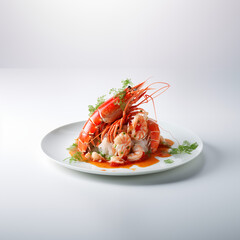 Lobster Thermidor, French Dish, Clean white background