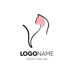 Letter V Funny Cute Cat Logo Design Vector Icon Graphic Emblem Illustration Background Template