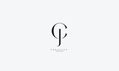 Alphabet letters Initials Monogram logo CJ JC C J