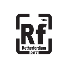 Rutherfordium chemistry icon,chemical element in the periodic table