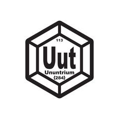 Ununtrium chemistry icon,chemical element in the periodic table