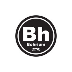 Bohrium chemistry icon,chemical element in the periodic table