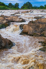 Li Phi Waterfall in Champasak, Southern of Laos. 