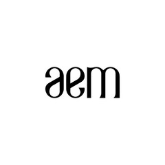 AEM logo. AEM set , A E M design. White AEM letter. AEM, A E M letter logo design. Initial letter AEM letter logo set, linked circle uppercase monogram logo. A E M letter logo vector design.	
