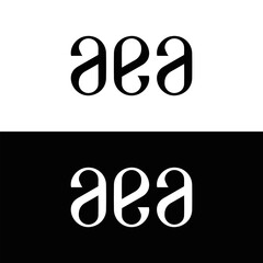 AEA logo. AEA set , A E A design. White AEA letter. AEA, A E A letter logo design. Initial letter AEA letter logo set, linked circle uppercase monogram logo. A E A letter logo vector design.	
