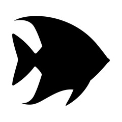 Tropical Fish Silhouette Illustration On Isolated Background