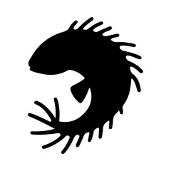 Fototapeta premium Tropical Fish Silhouette Illustration On Isolated Background