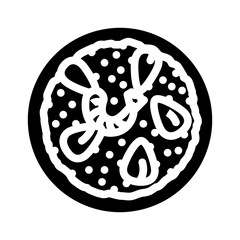 paella dish spanish cuisine glyph icon vector. paella dish spanish cuisine sign. isolated symbol illustration